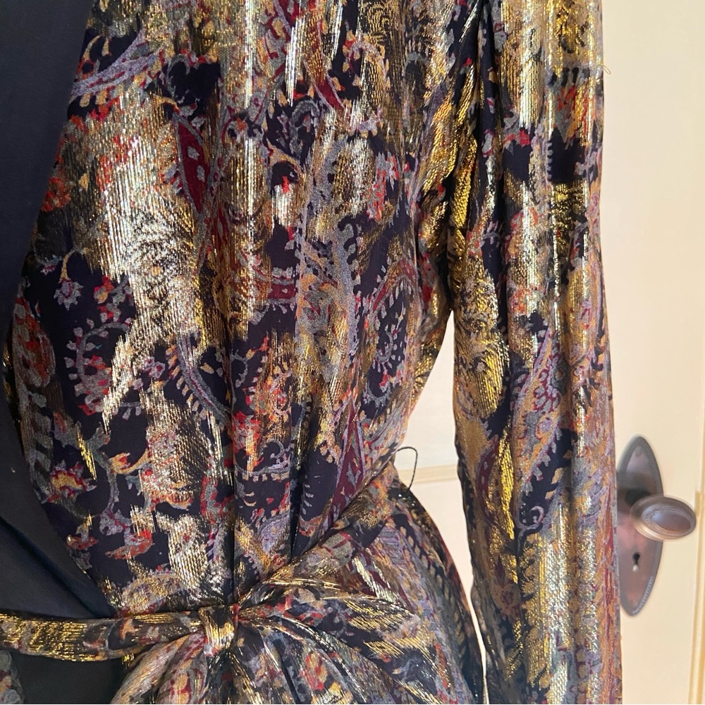 Rare ✨ Zara Lamé Faux Fur Smoking Robe - Picture 7 of 12